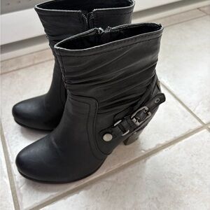 Black Leather Ankle Boots